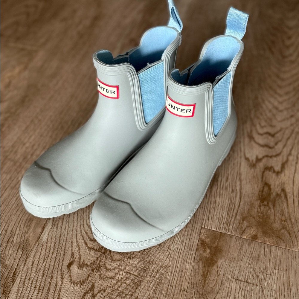 Hunter Gray and Blue Winter Rain Boots